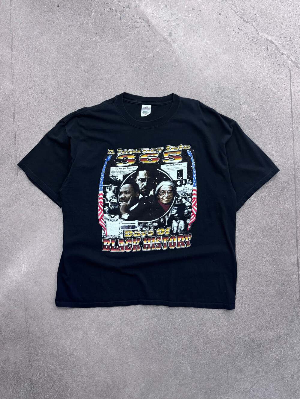 Vintage Malcom X MLK 365 Days Of Black History Tribute T-Shirt - XXL